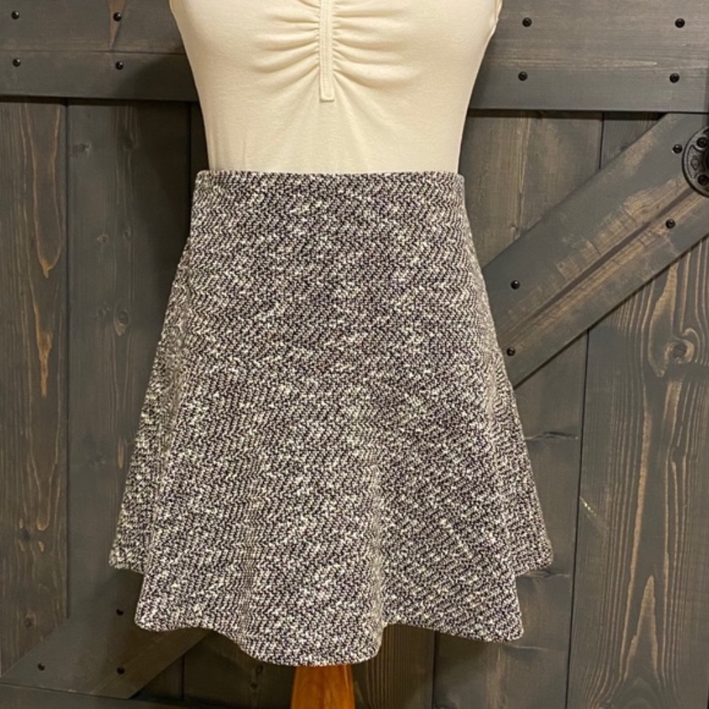 LOFT Tweed Skater Skirt (Grey) - Picture 2 of 4